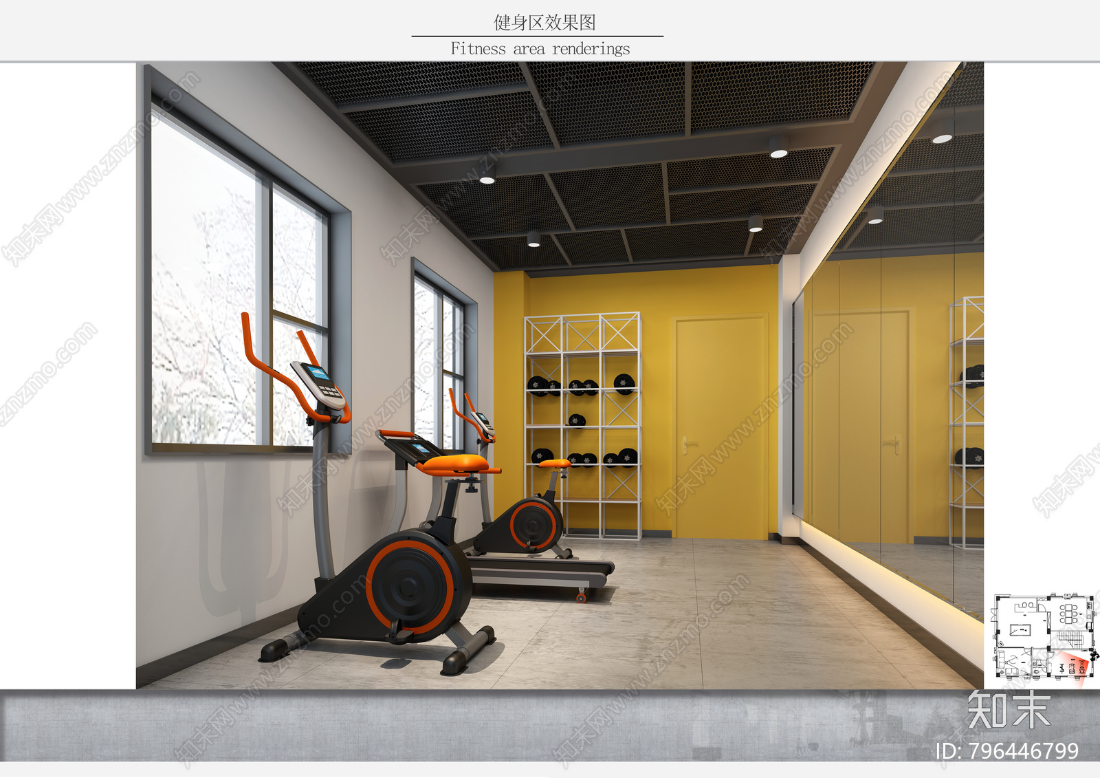 健身房cad施工图下载【ID:796446799】