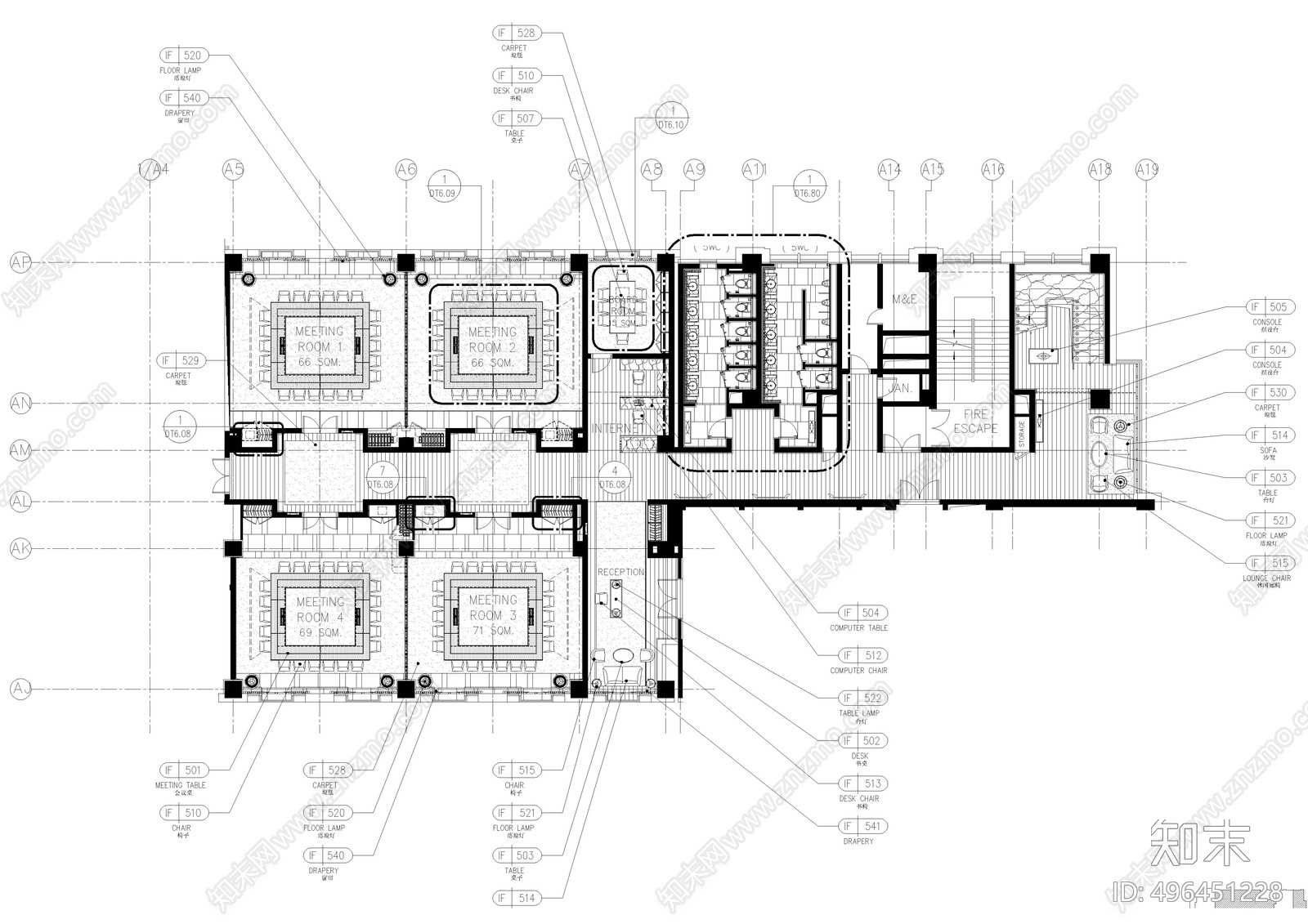会议室cad施工图下载【ID:496451228】