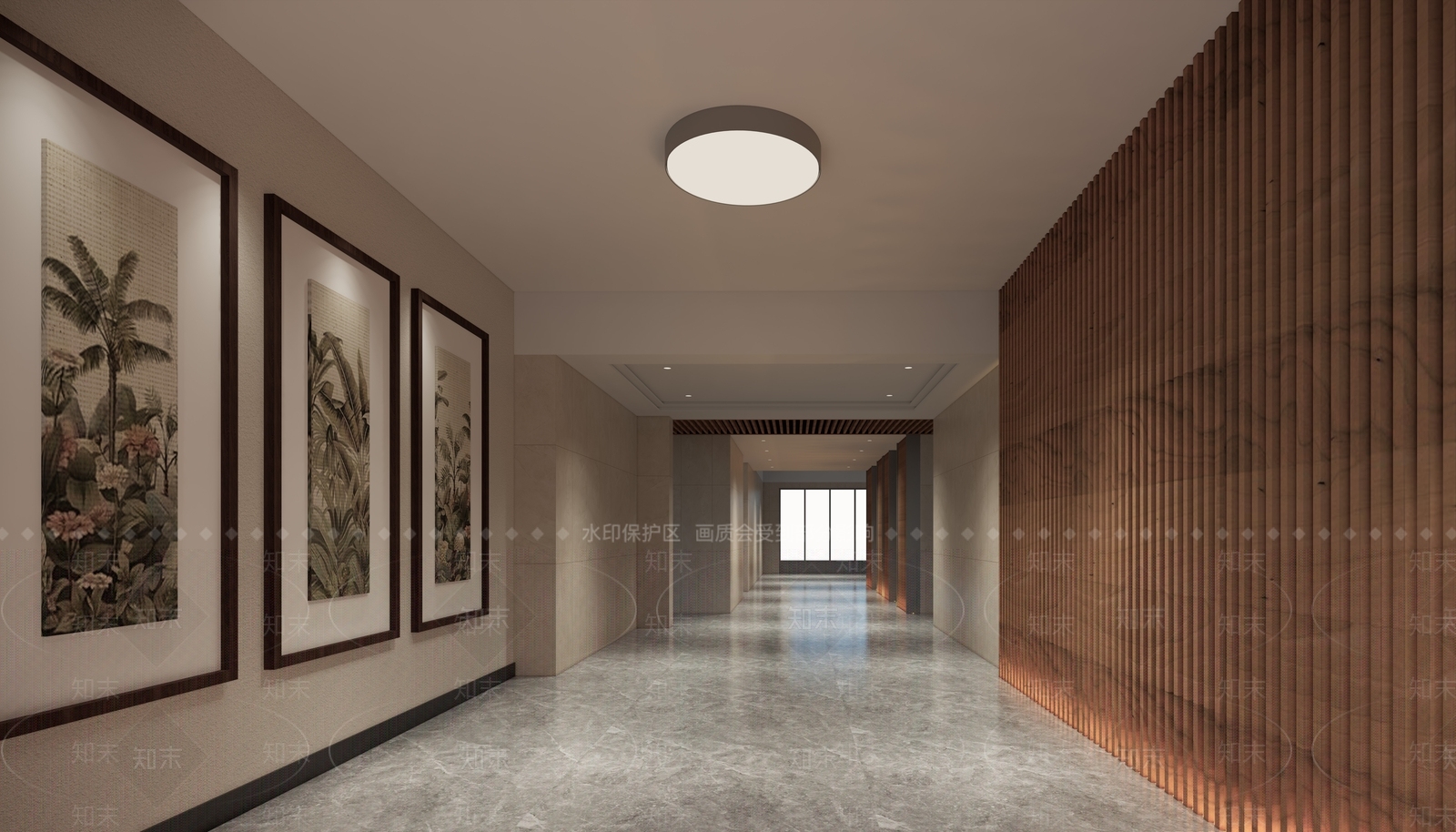 现代酒店电梯厅SU模型下载【ID:996467483】