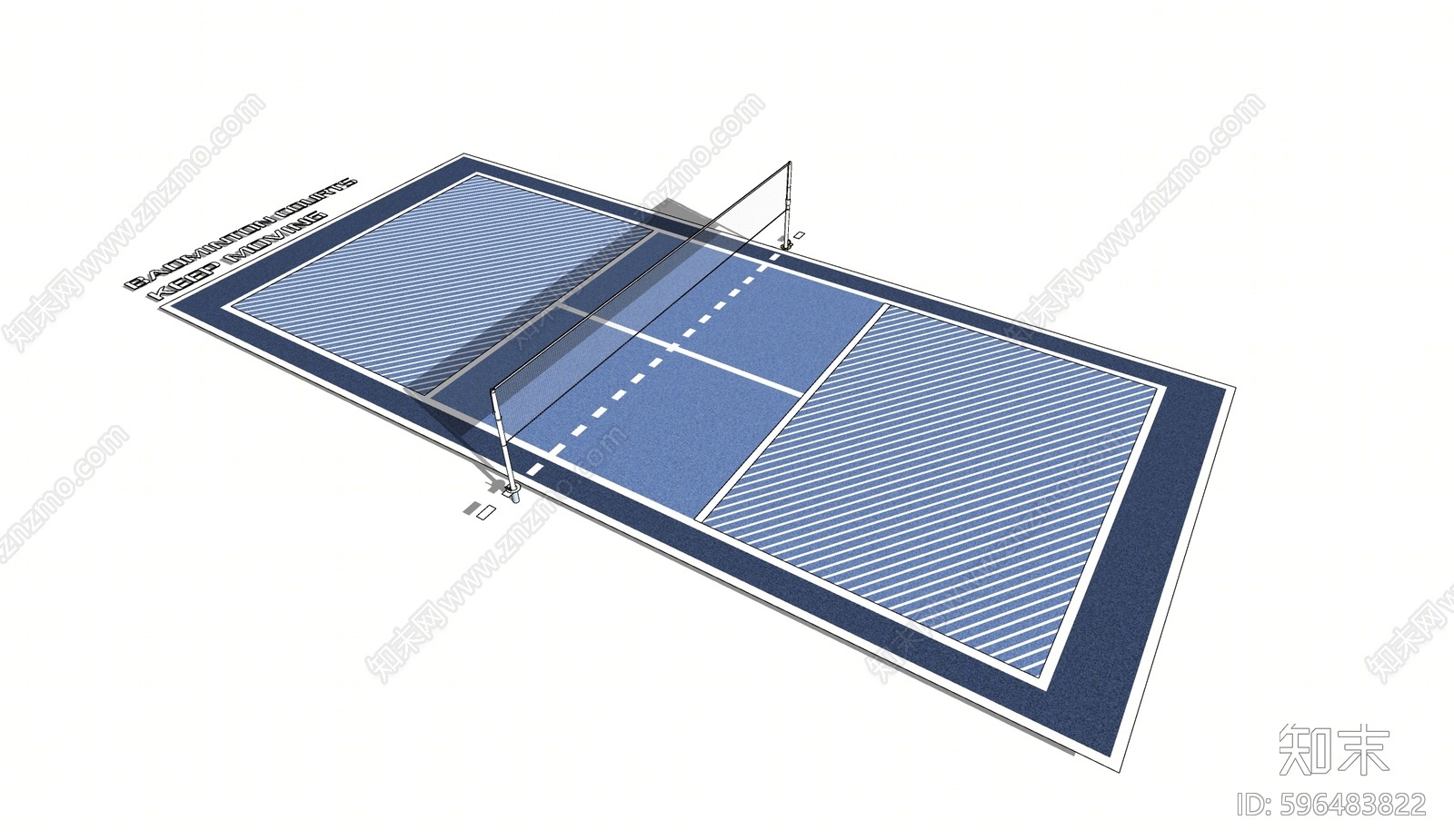 现代网球场SU模型下载【ID:596483822】