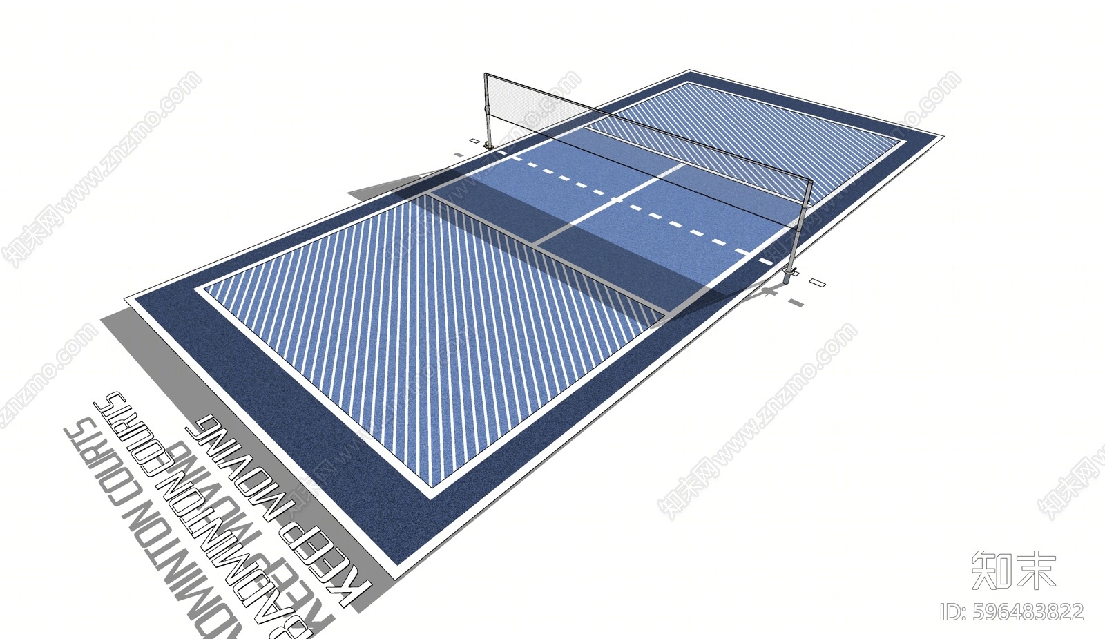 现代网球场SU模型下载【ID:596483822】