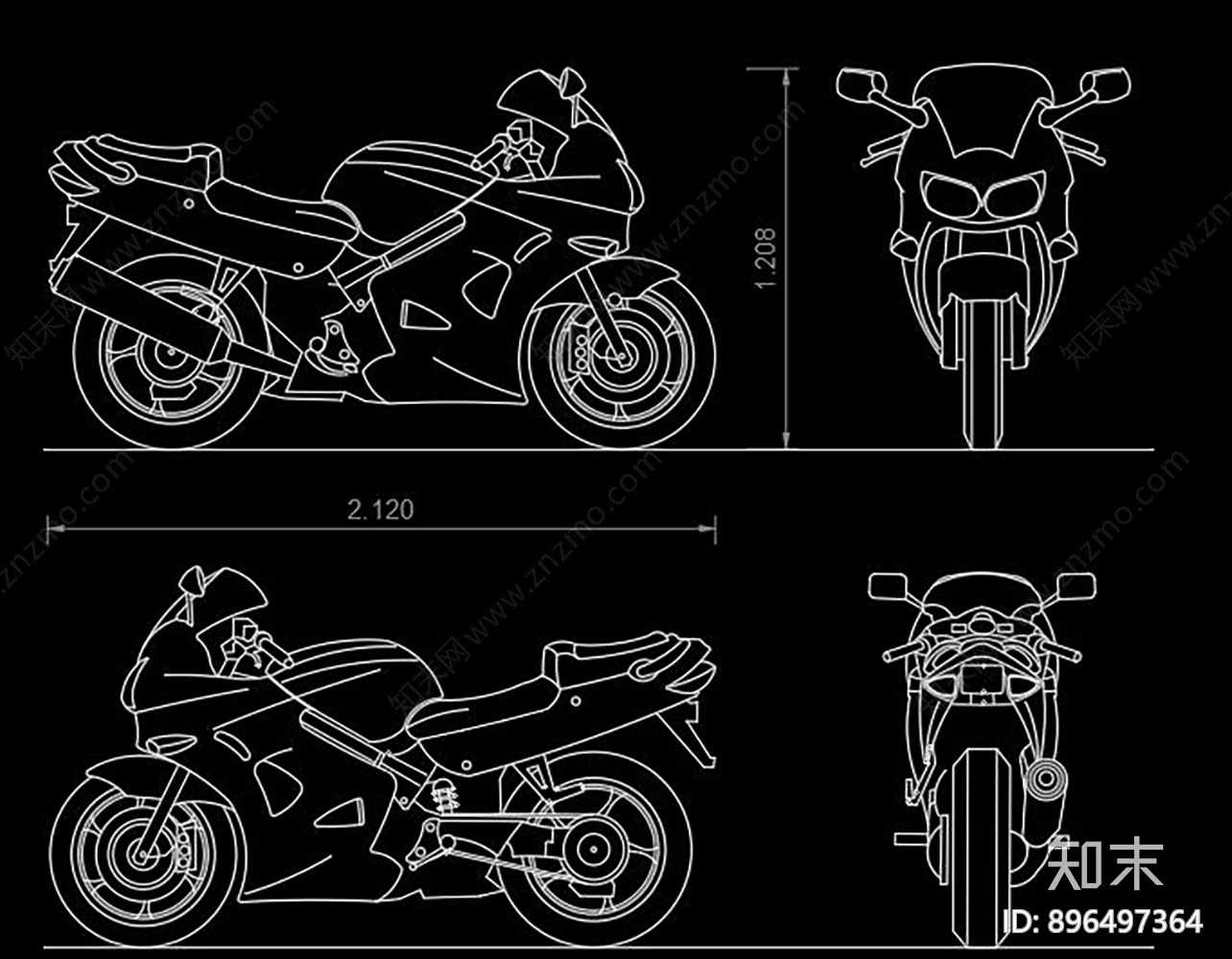 摩托车施工图下载【ID:896497364】