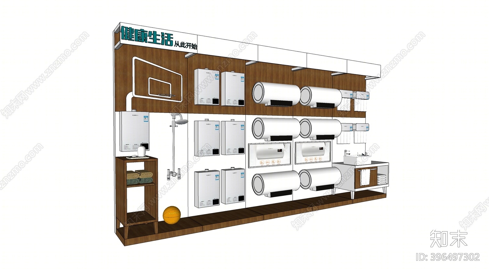 现代展柜SU模型下载【ID:396497302】