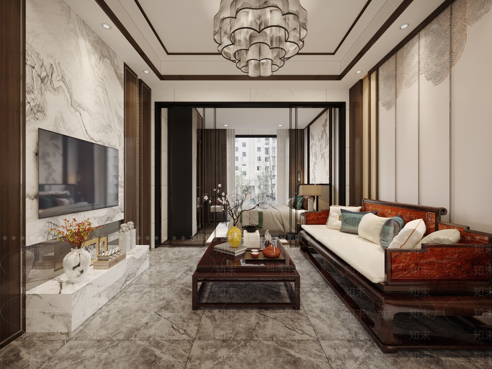 新中式单身公寓3D模型下载【ID:996505713】