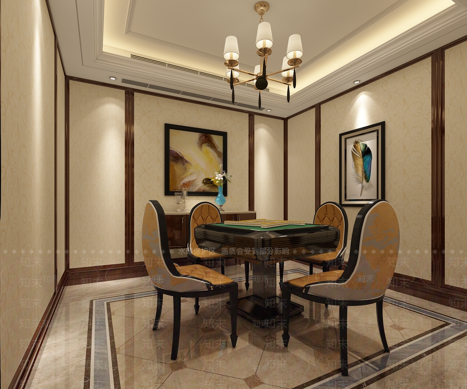 新中式棋牌室3D模型下载【ID:296508538】