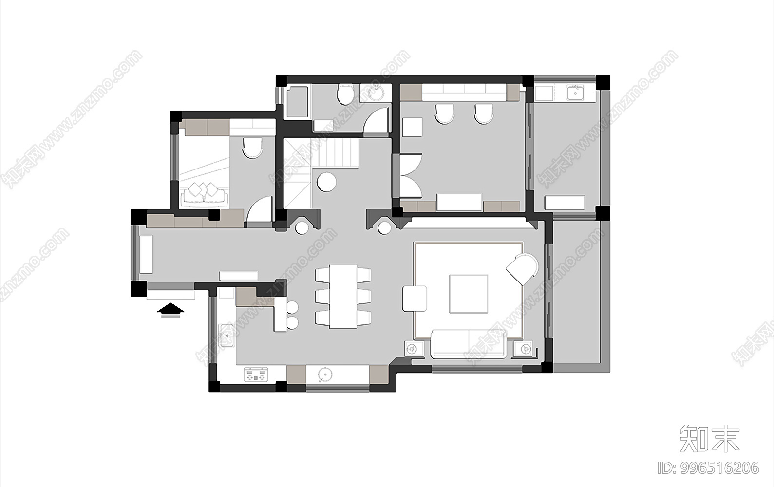 法式室内平面图cad施工图下载【ID:996516206】