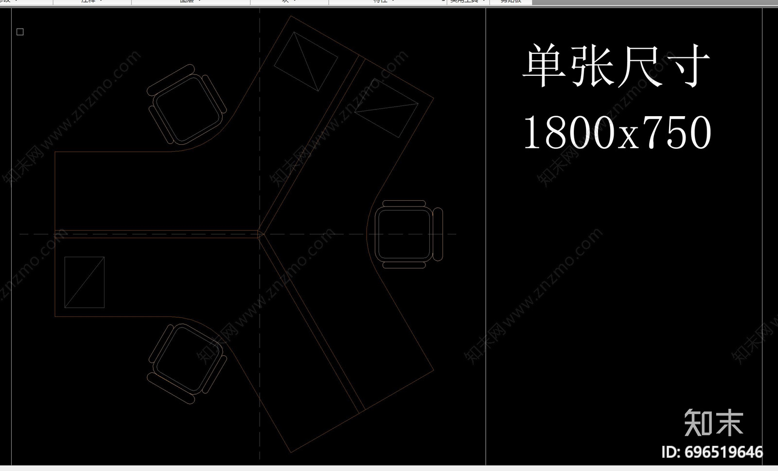 办公桌施工图下载【ID:696519646】