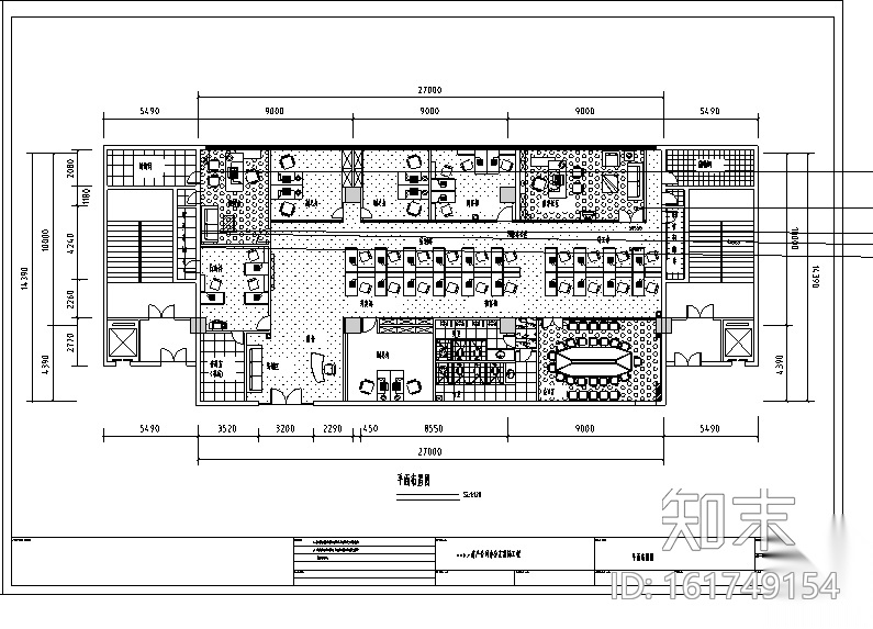 某高档办公空间全套施工图cad施工图下载【ID:161749154】