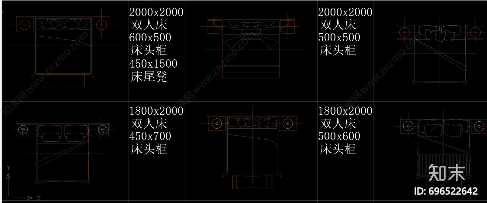 单人床cad施工图下载【ID:696522642】