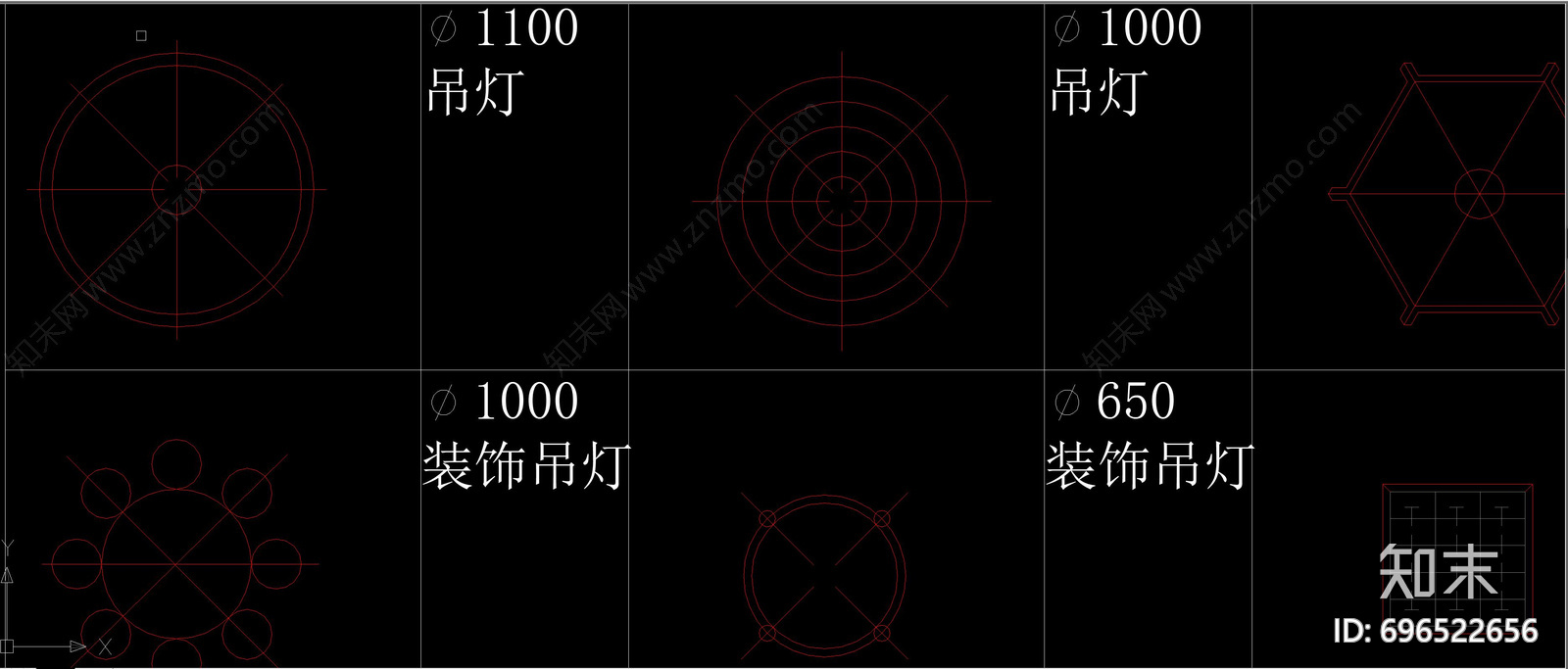 各类灯具图库合集施工图下载【ID:696522656】