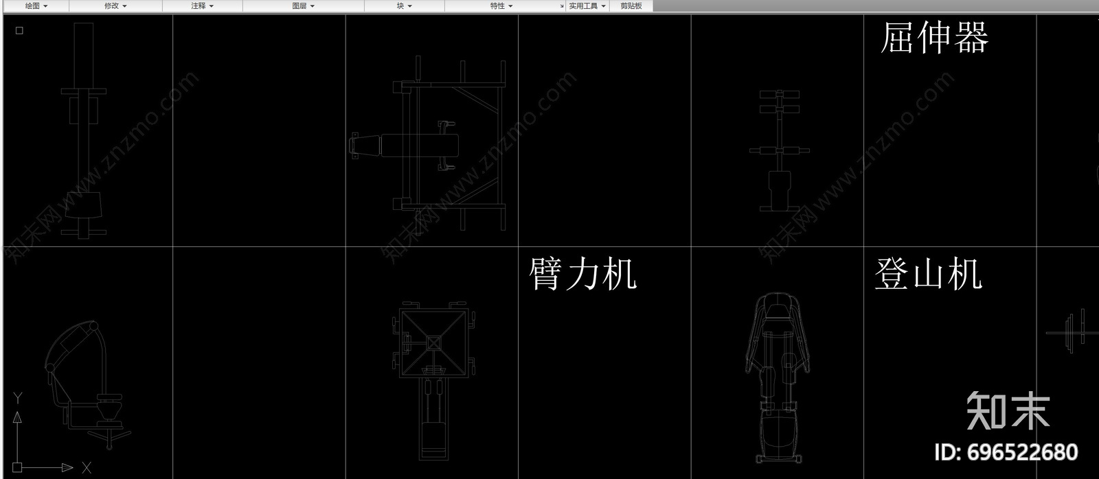 运动器材平面图库cad施工图下载【ID:696522680】