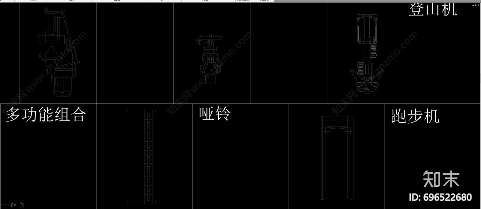 运动器材平面图库cad施工图下载【ID:696522680】