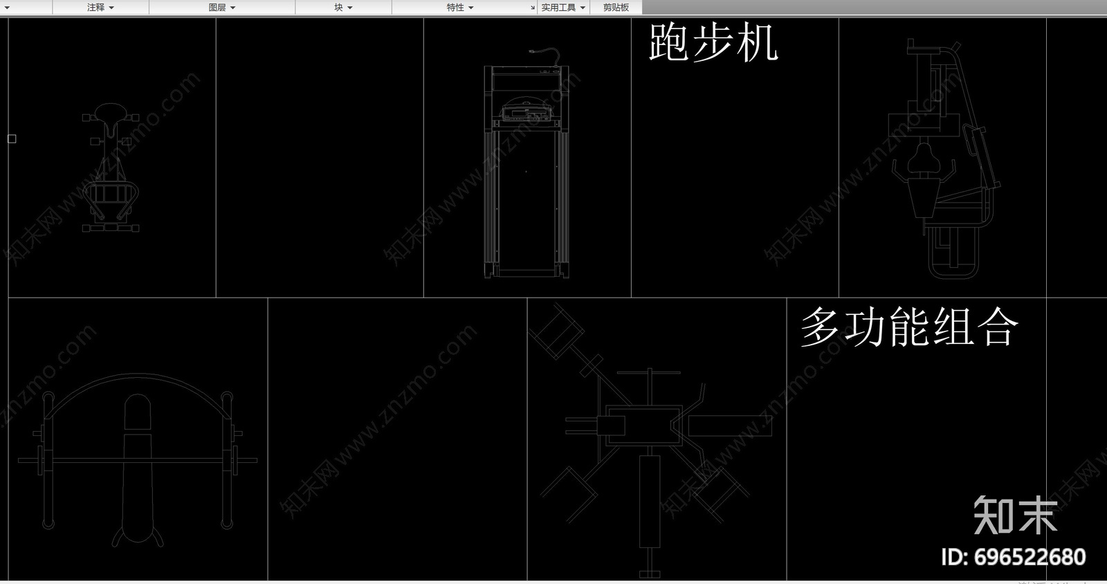 运动器材平面图库cad施工图下载【ID:696522680】