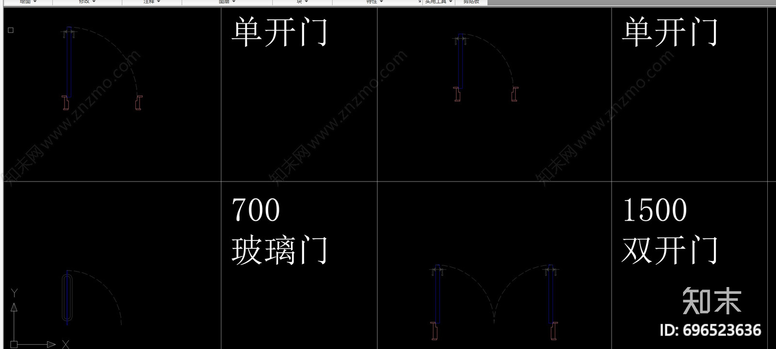 平开门施工图下载【ID:696523636】