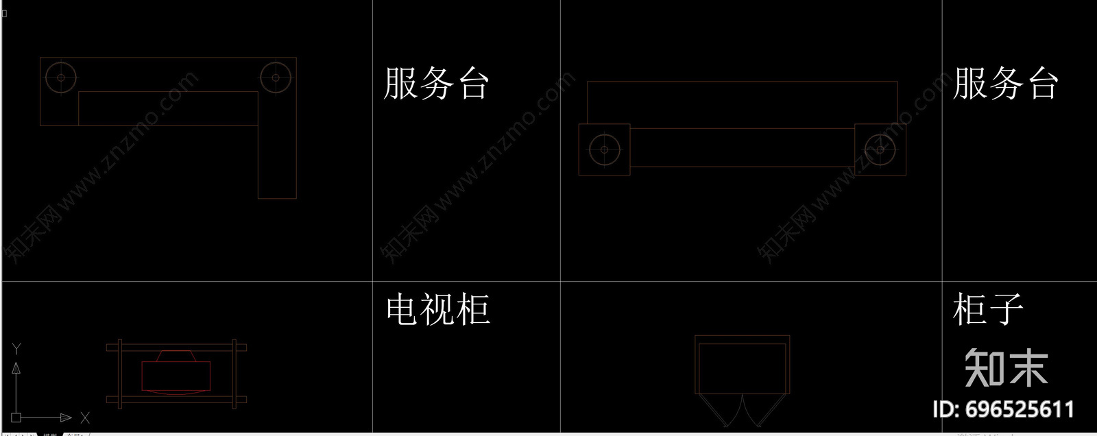 酒店衣柜cad施工图下载【ID:696525611】
