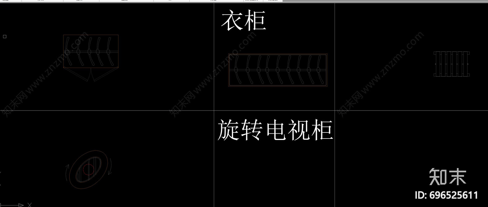 酒店衣柜施工图下载【ID:696525611】