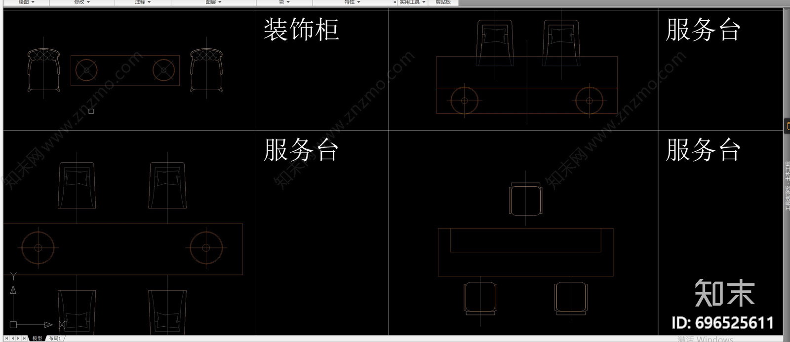 酒店衣柜cad施工图下载【ID:696525611】