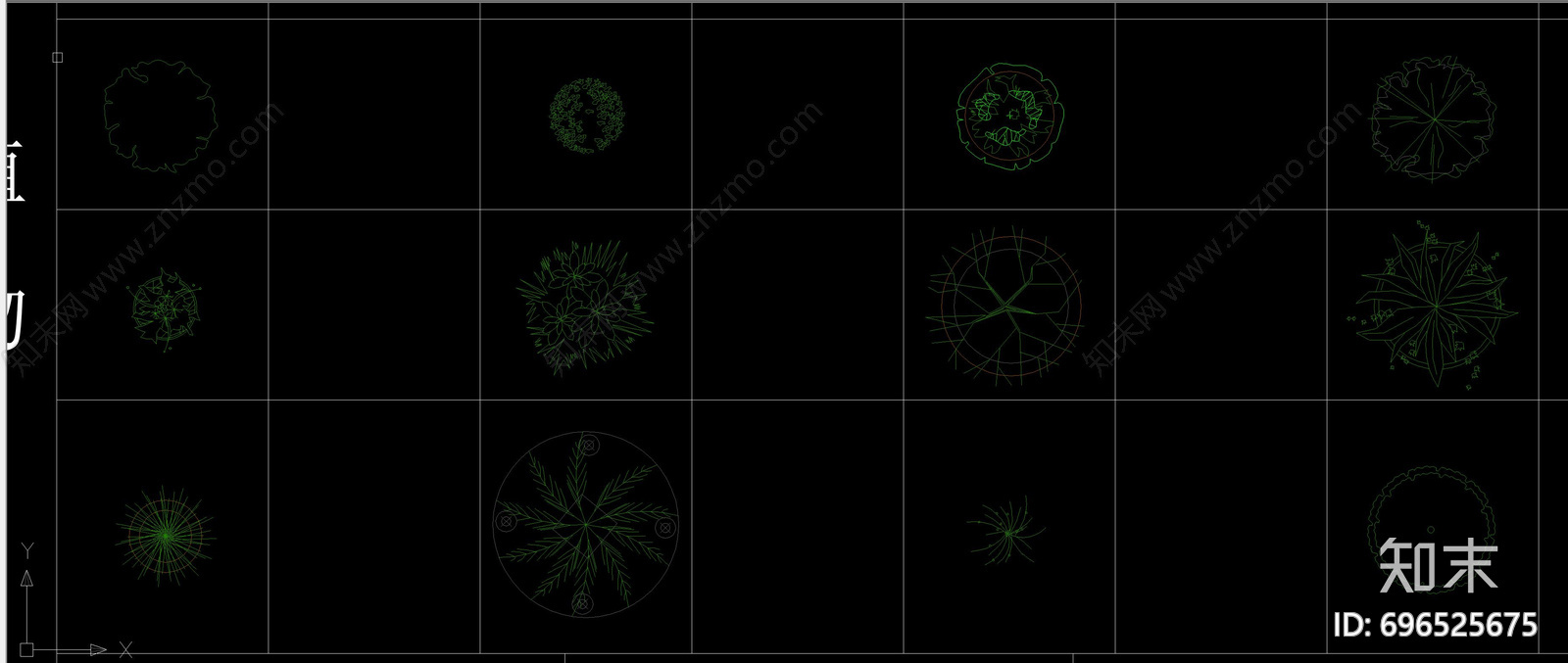 室内外植物平面图库合集施工图下载【ID:696525675】