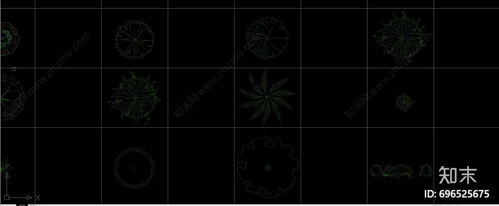 室内外植物平面图库合集施工图下载【ID:696525675】