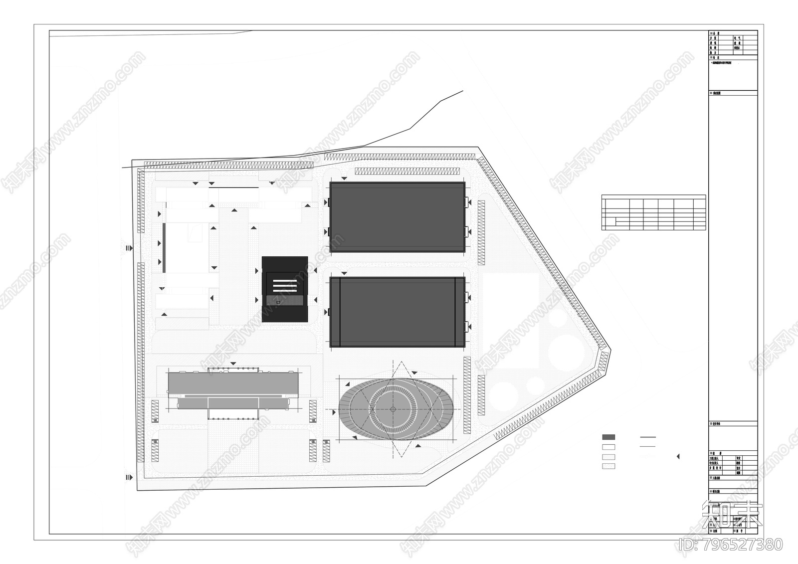 现代办公楼cad施工图下载【ID:796527380】