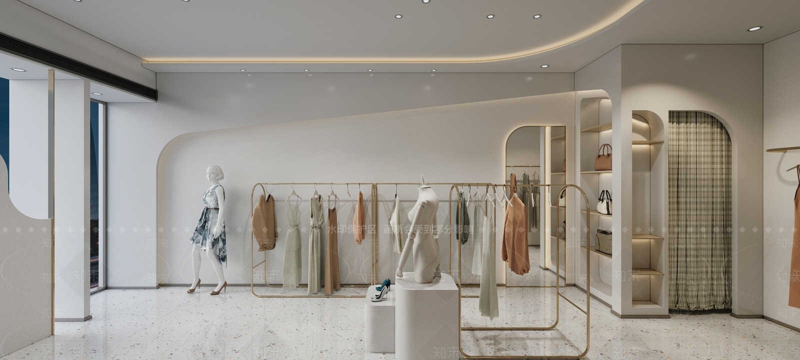 现代服装鞋店3D模型下载【ID:396532244】
