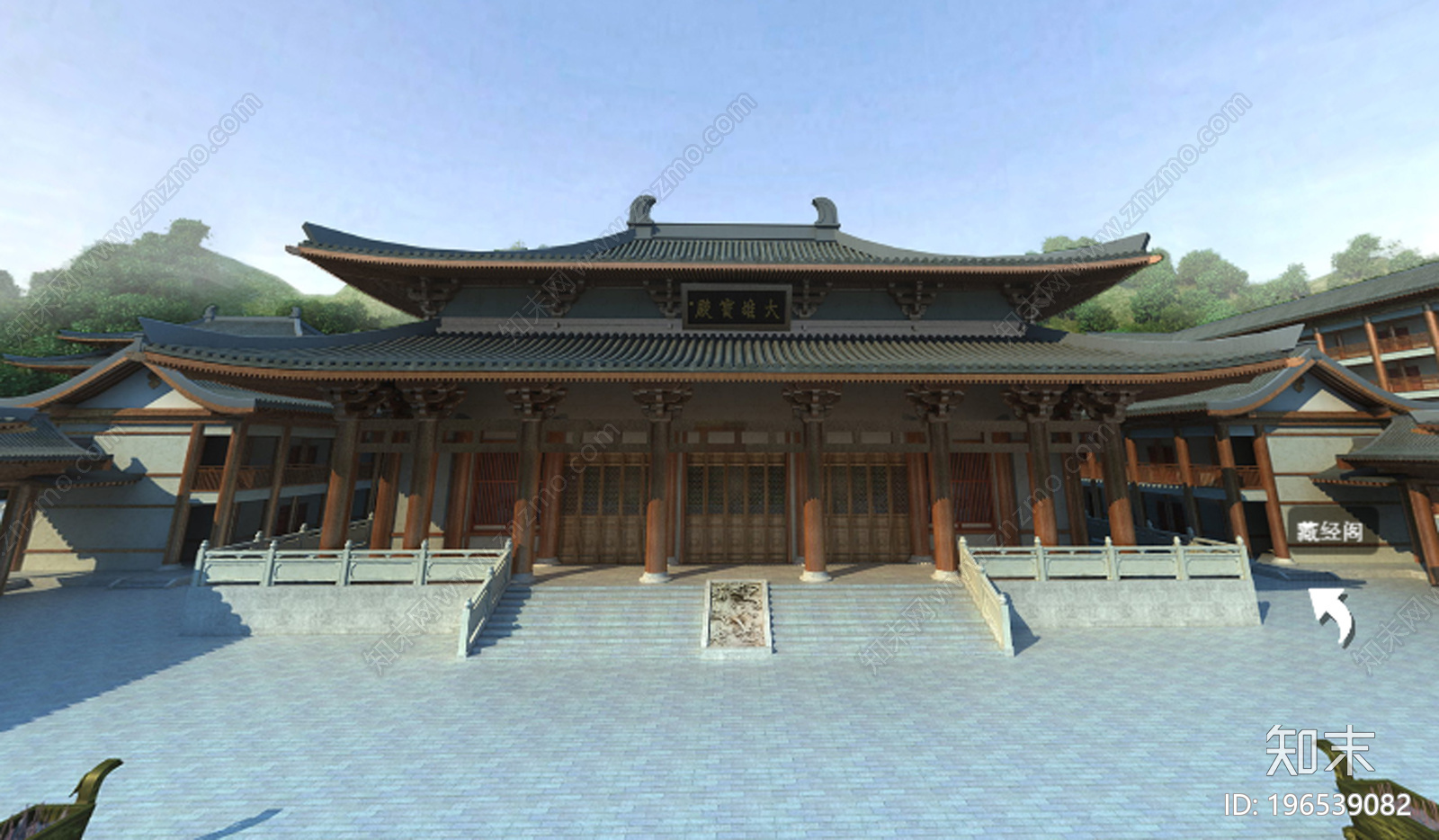大雄宝殿建筑cad施工图下载【ID:196539082】