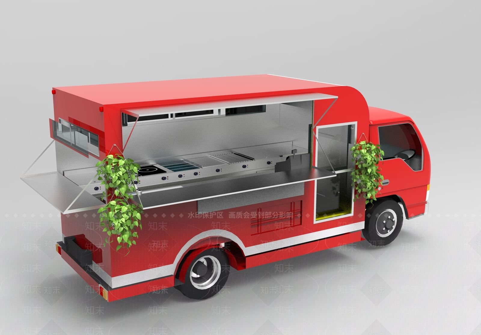 现代餐车3D模型下载【ID:696541208】