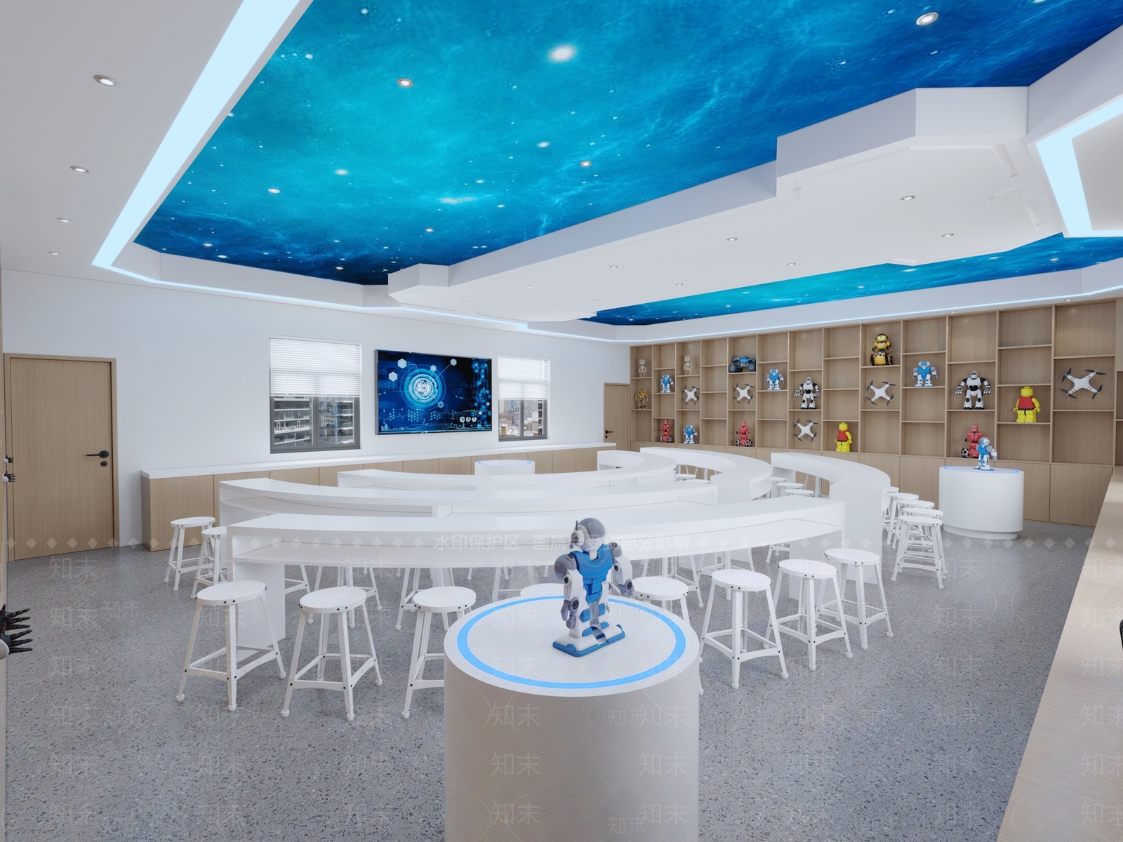 现代科技教室3D模型下载【ID:596542815】