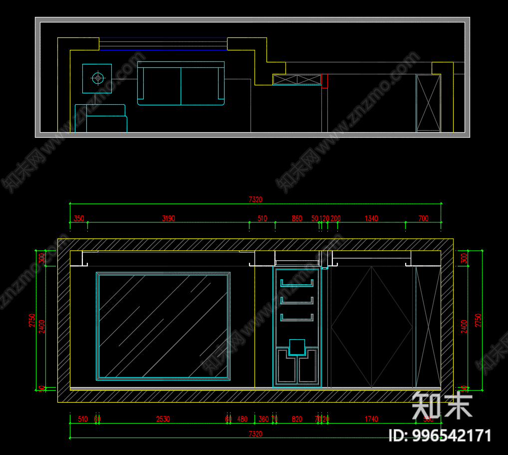 新中式室内装修施工图下载【ID:996542171】