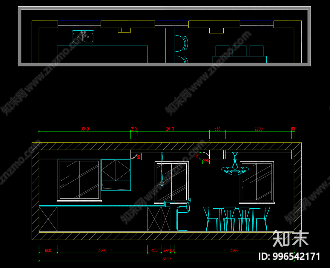 新中式室内装修施工图下载【ID:996542171】