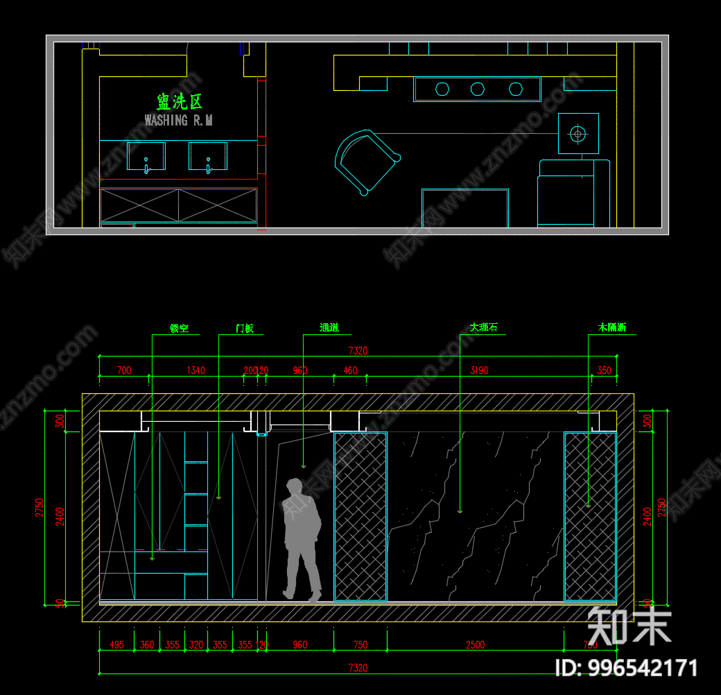 新中式室内装修施工图下载【ID:996542171】