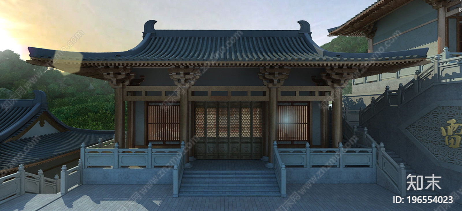 寺庙斋房cad施工图下载【ID:196554023】