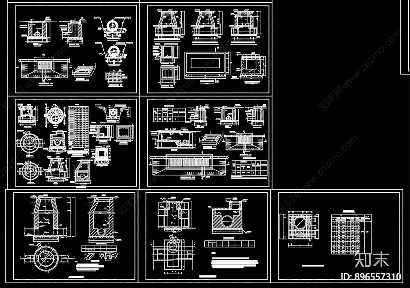 雨水污水检查井CAD图库cad施工图下载【ID:896557310】