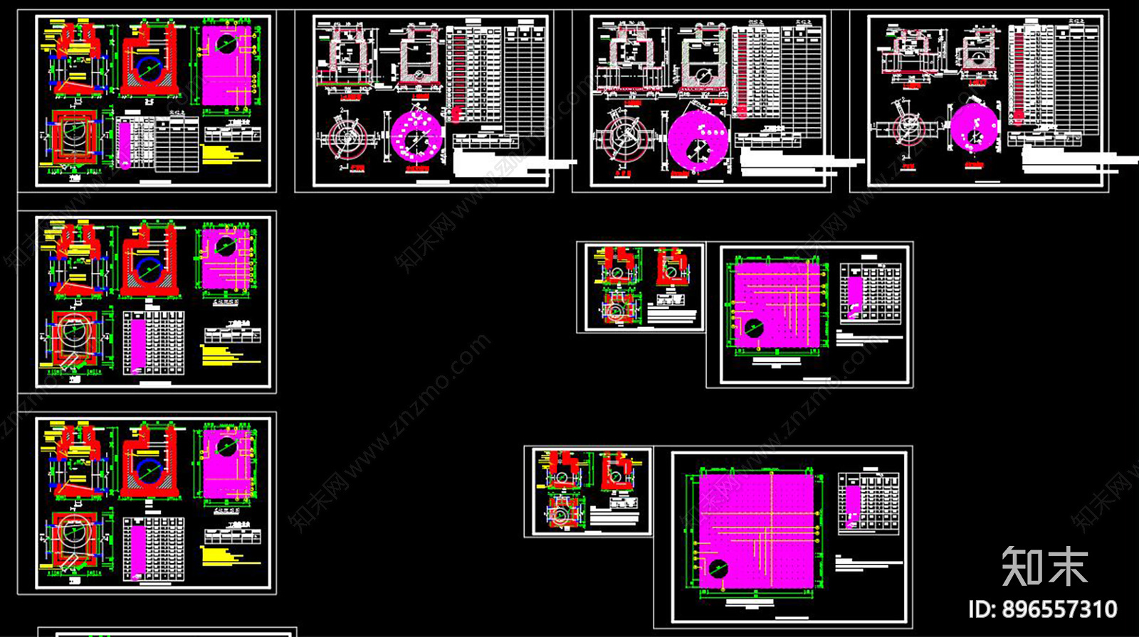 雨水污水检查井CAD图库cad施工图下载【ID:896557310】