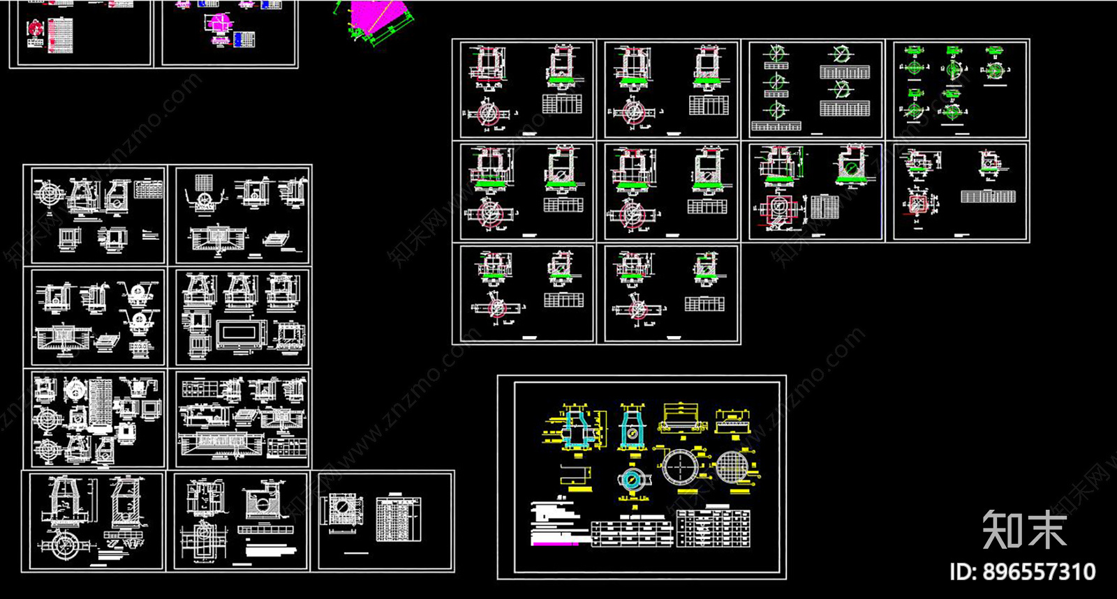 雨水污水检查井CAD图库cad施工图下载【ID:896557310】