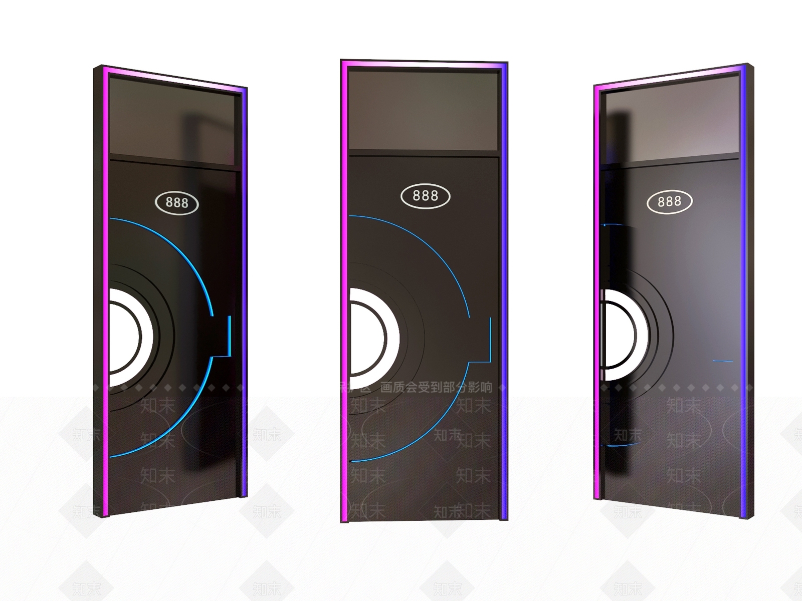 现代KTV包房门3D模型下载【ID:696558710】
