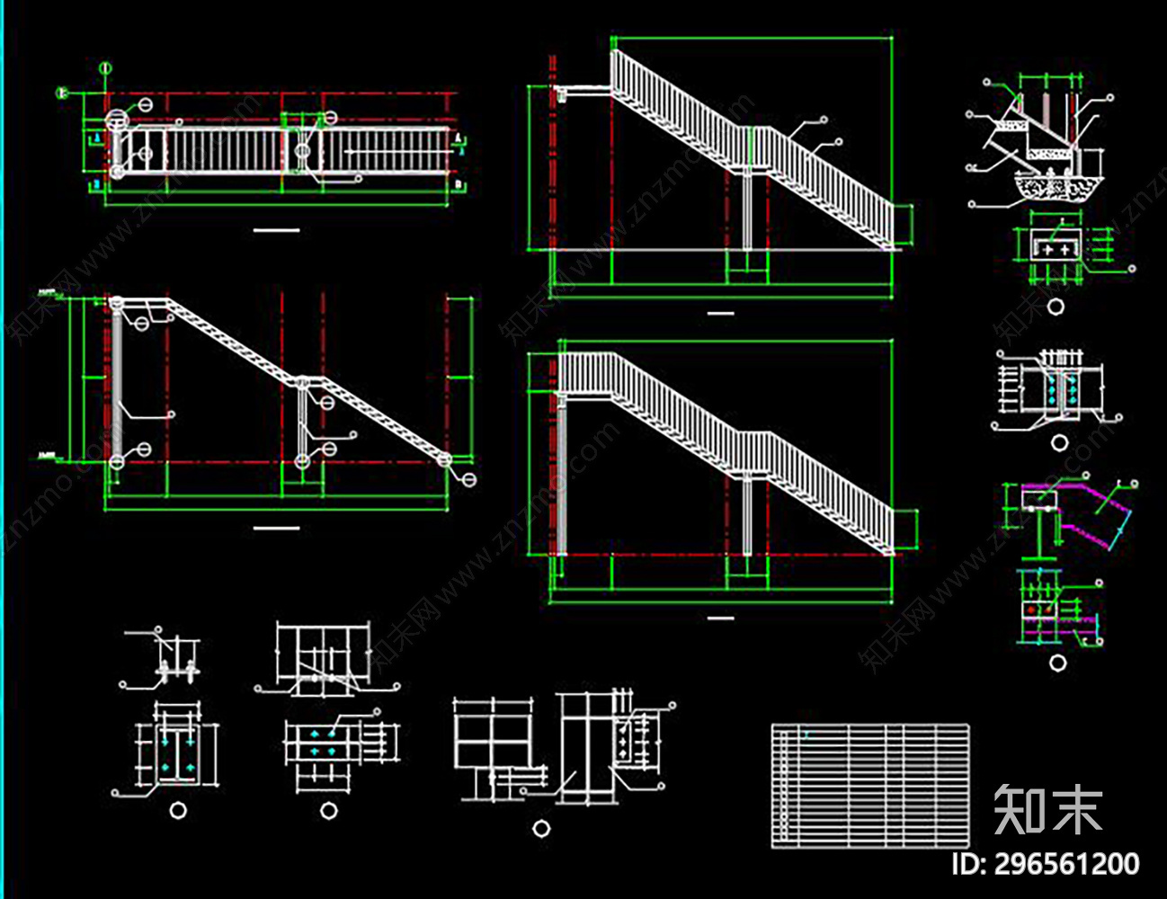 物流园钢梯CAD图库施工图下载【ID:296561200】