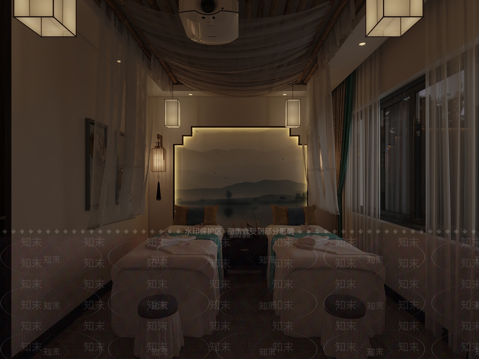 新中式足浴会所3D模型下载【ID:796574124】