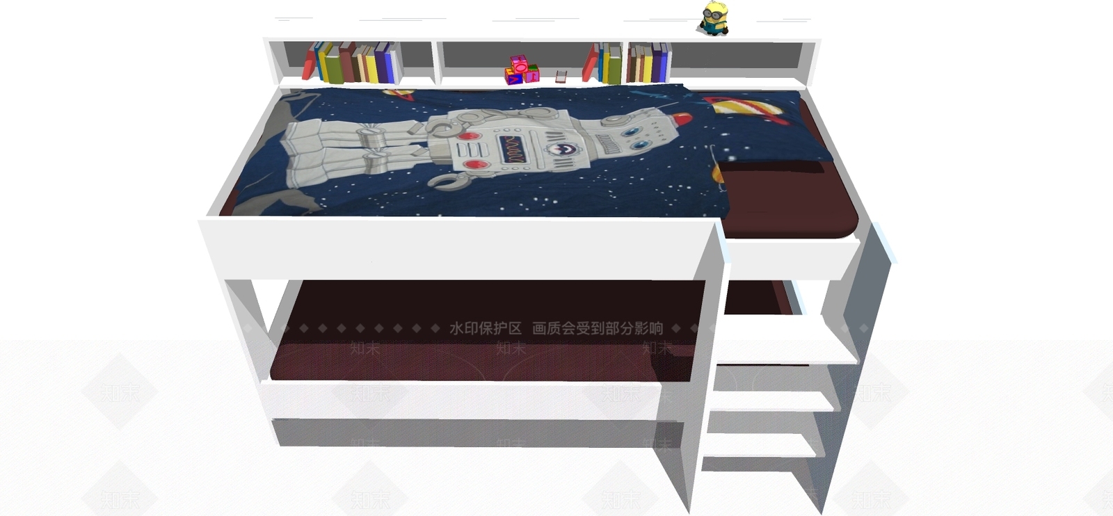 现代双层床SU模型下载【ID:596579481】