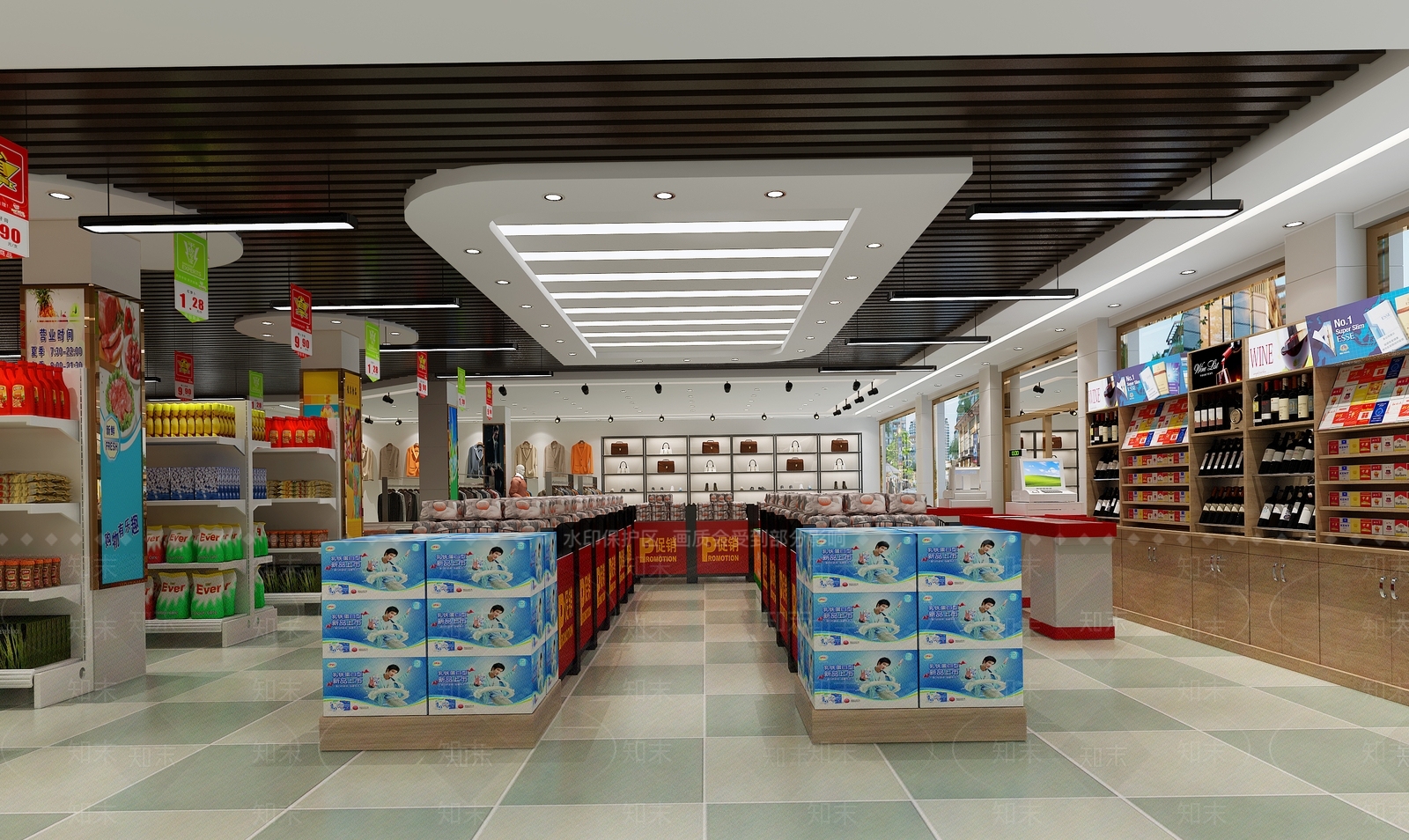 现代超市3D模型下载【ID:596583342】