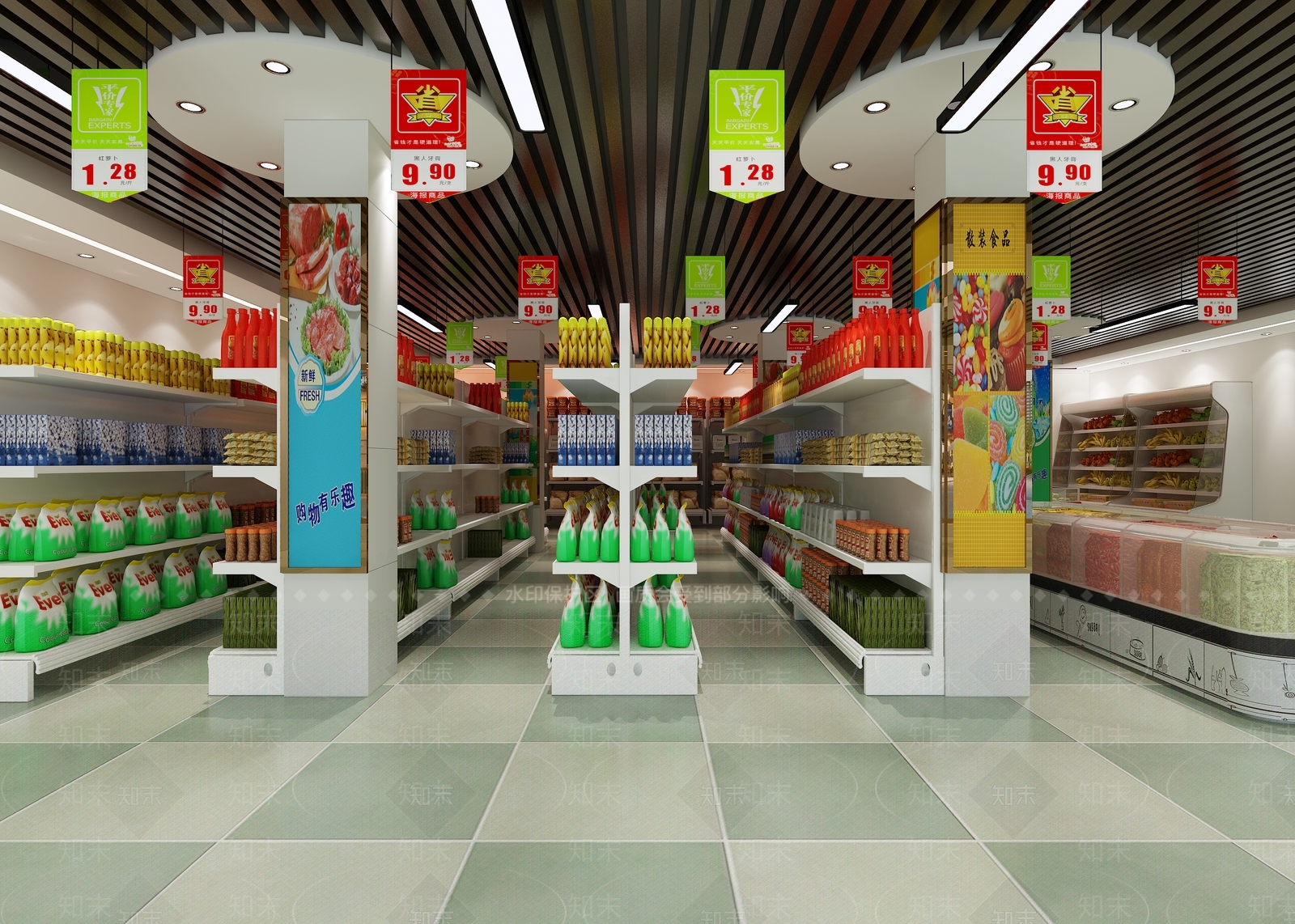 现代超市3D模型下载【ID:596583342】