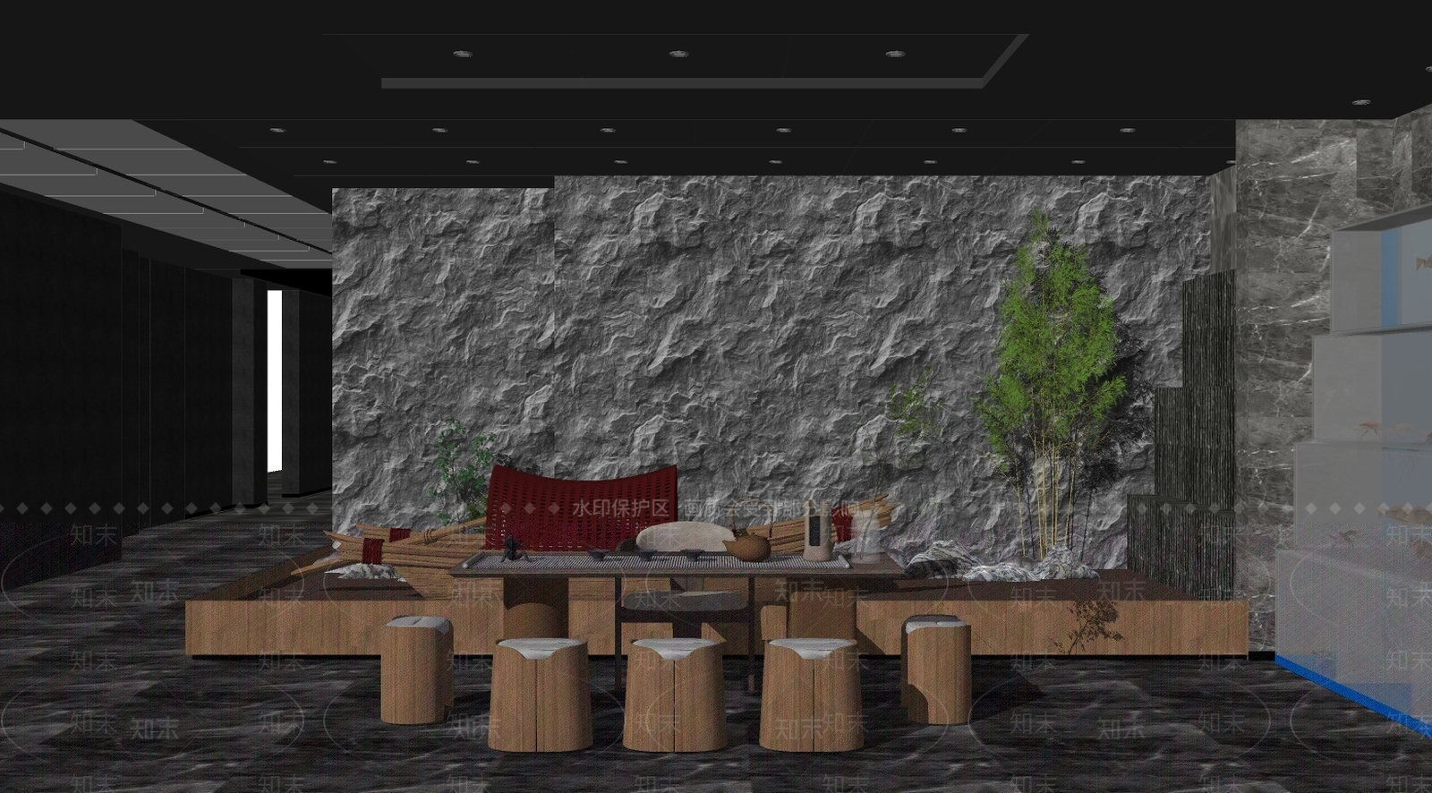 新中式茶馆SU模型下载【ID:996589318】