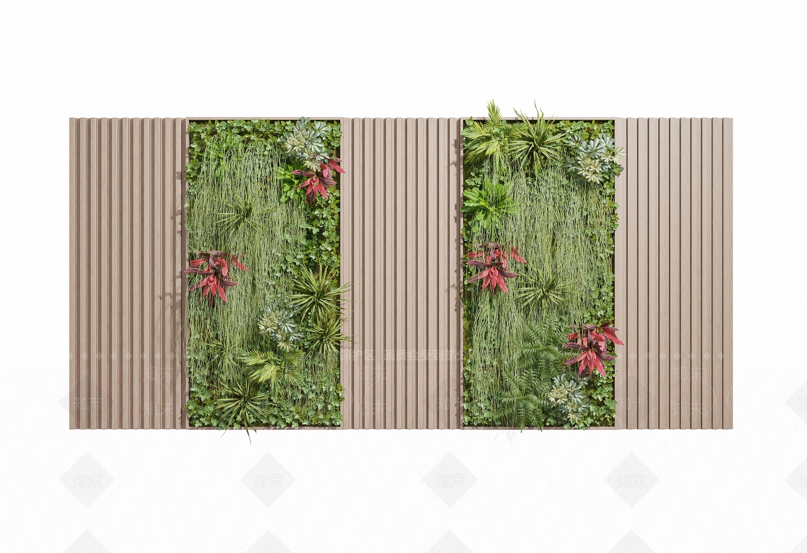 现代植物墙3D模型下载【ID:496616264】