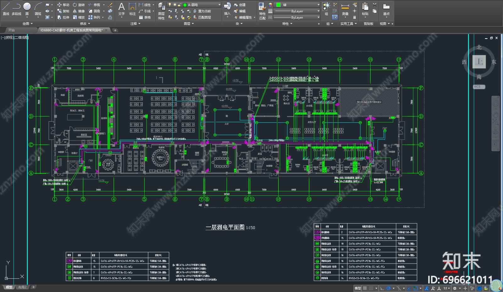 机房工程系统图常用弱电cad施工图下载【ID:696621011】