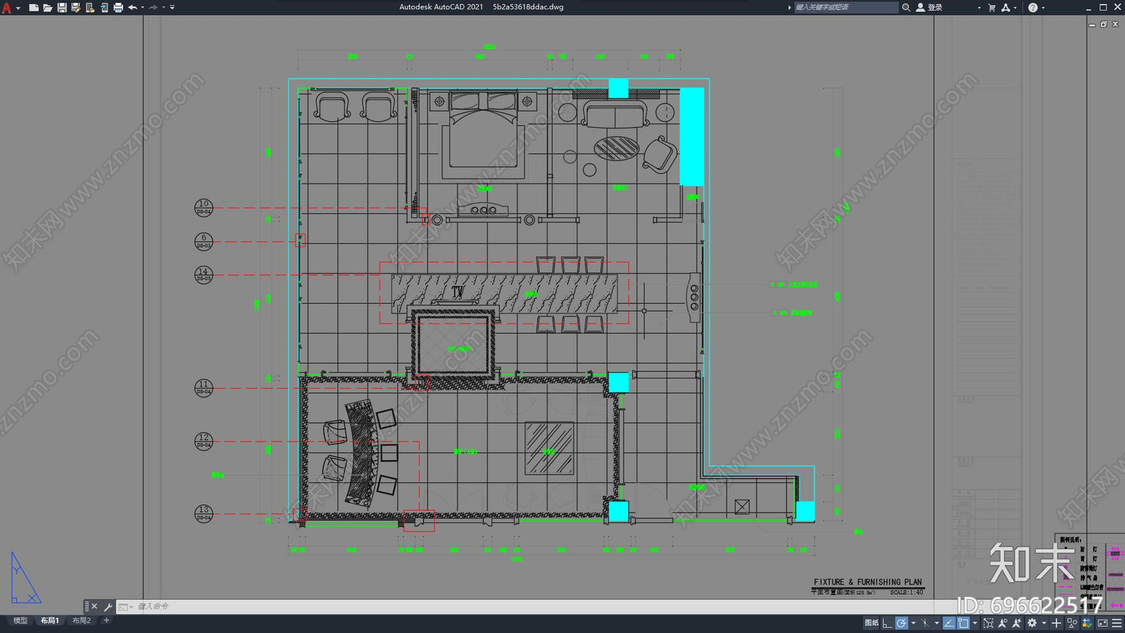 展厅前台空间CAD设计图纸施工图下载【ID:696622517】