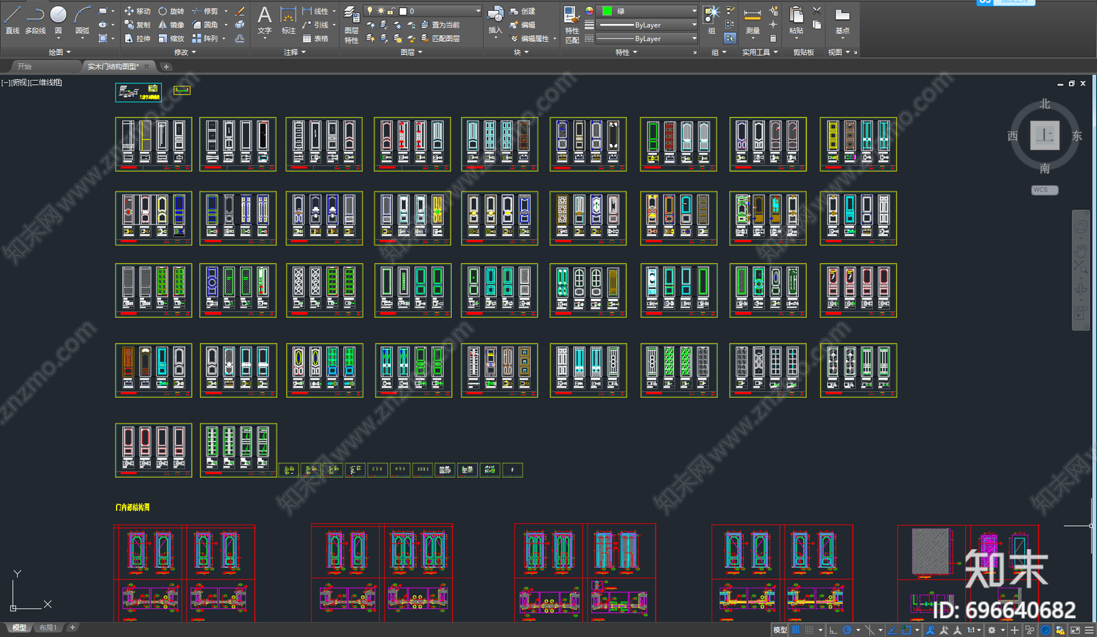 实木门结构图型施工图下载【ID:696640682】