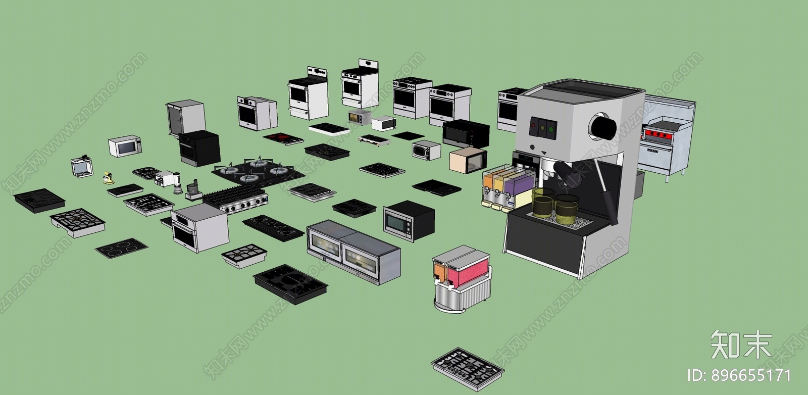 现代家电组合SU模型下载【ID:896655171】