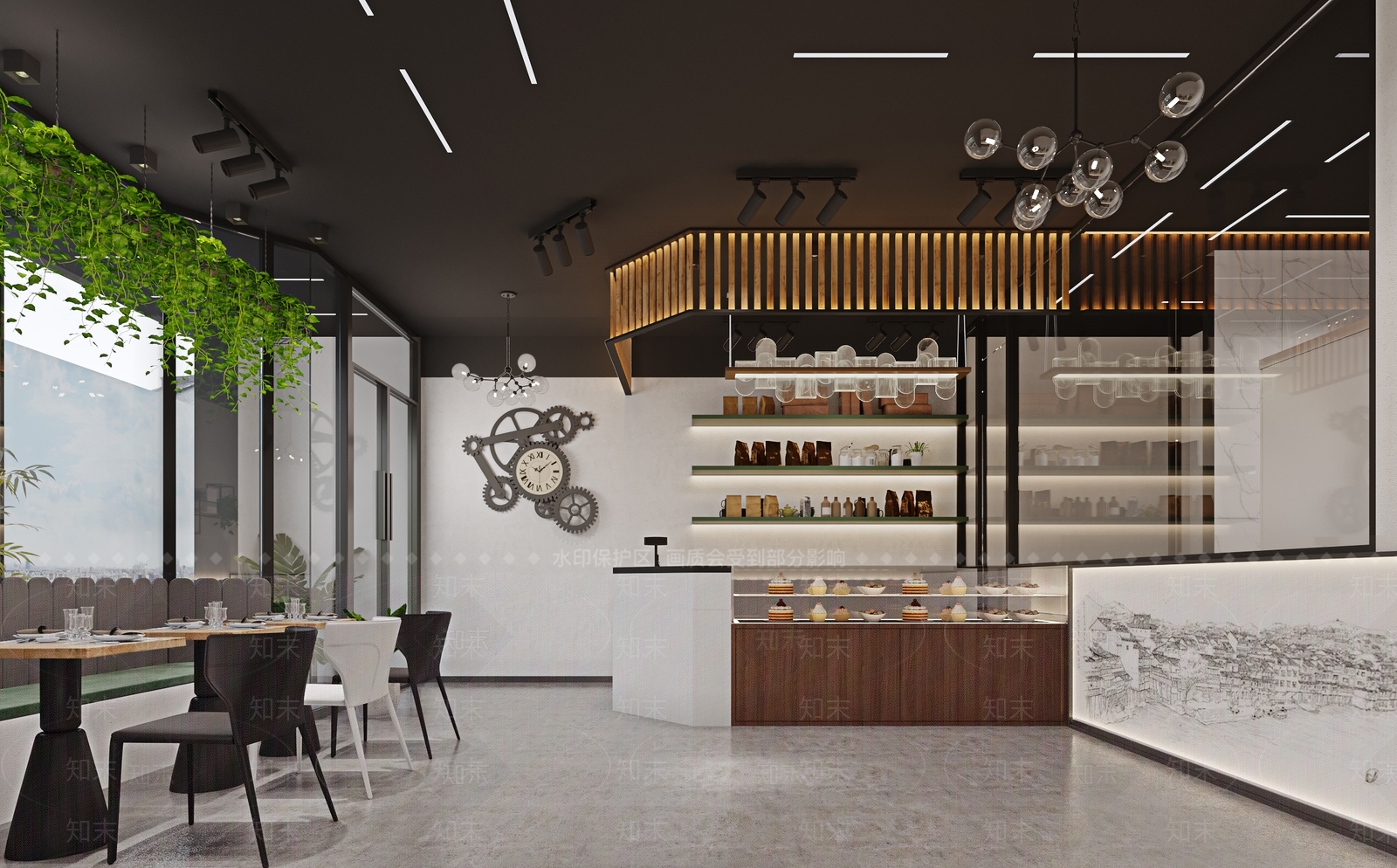 现代甜品面包店3D模型下载【ID:396658438】
