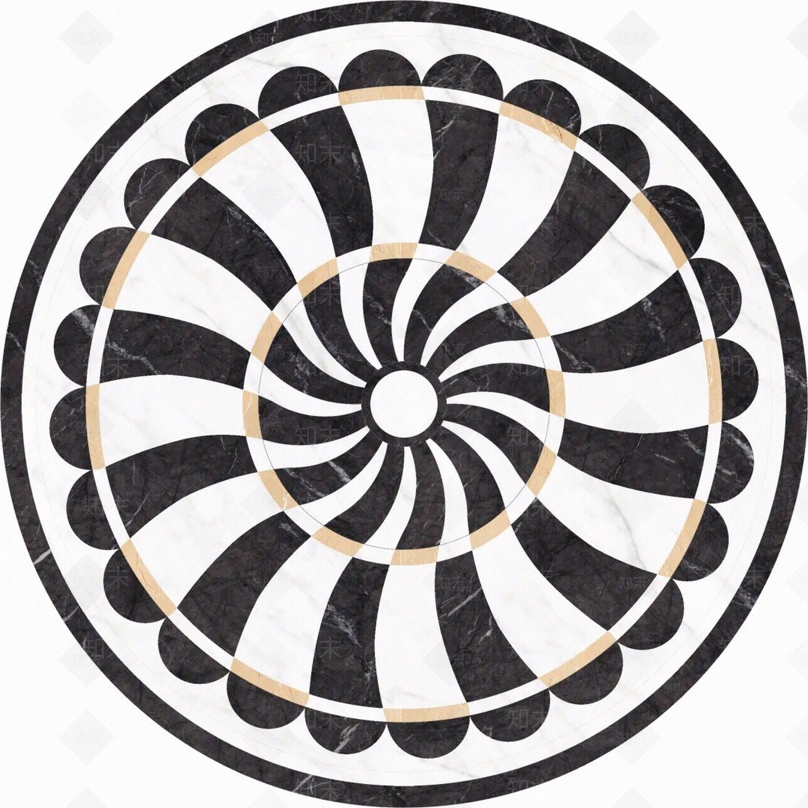 圆形瓷砖水刀拼花贴图下载【ID:396658879】