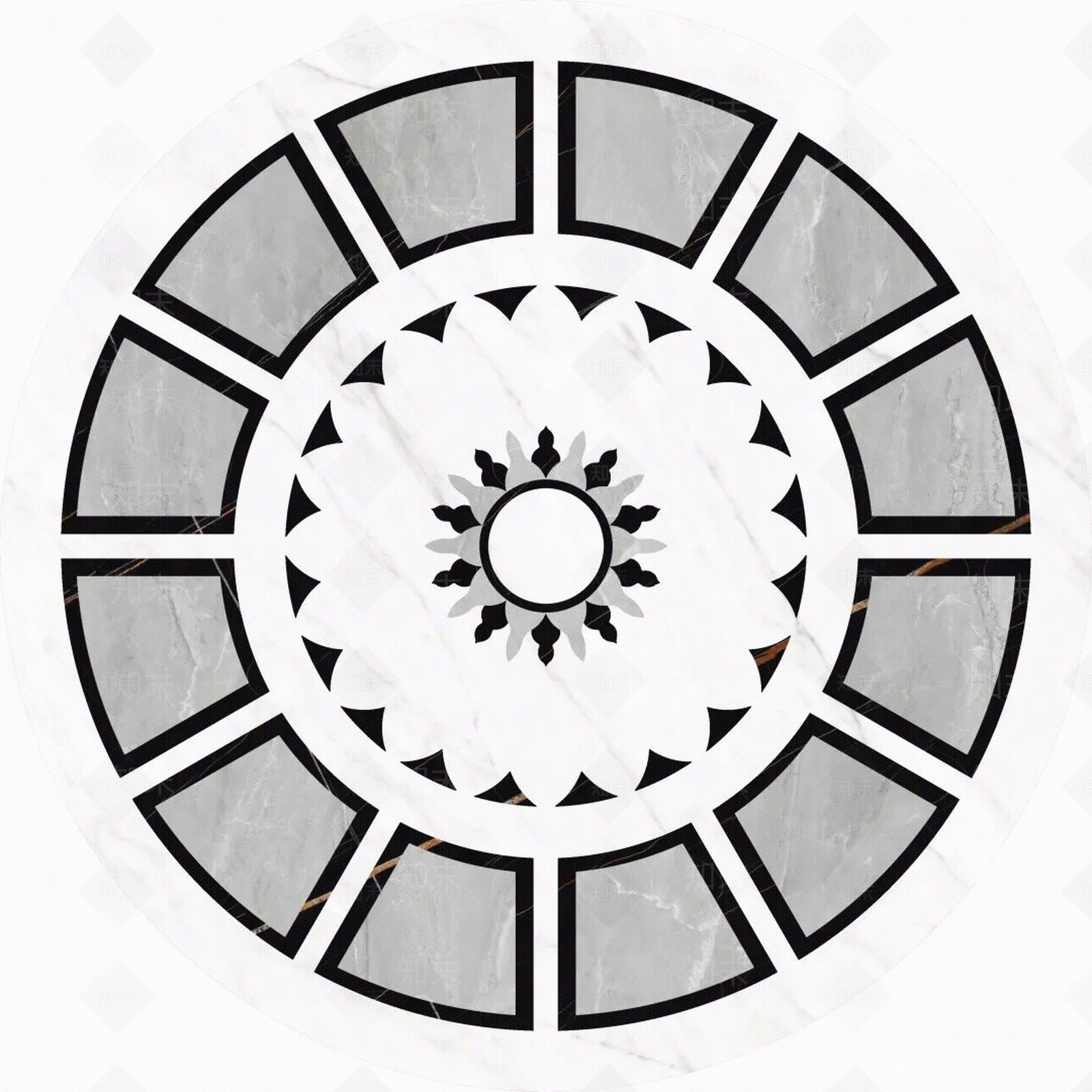 圆形瓷砖水刀拼花贴图下载【ID:396658885】
